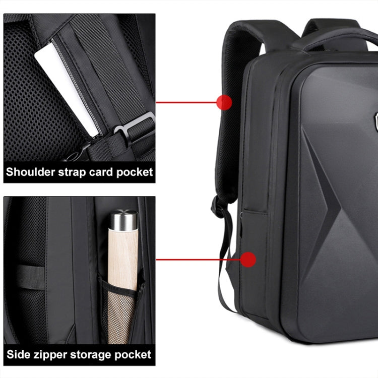 17 inch Password Lock Large Capacity Water-resistant Laptop Backpack with USB Port(Dark Gray)