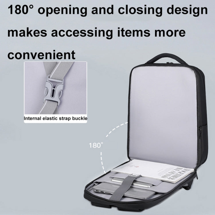 17 inch Password Lock Large Capacity Water-resistant Laptop Backpack with USB Port(Dark Gray)