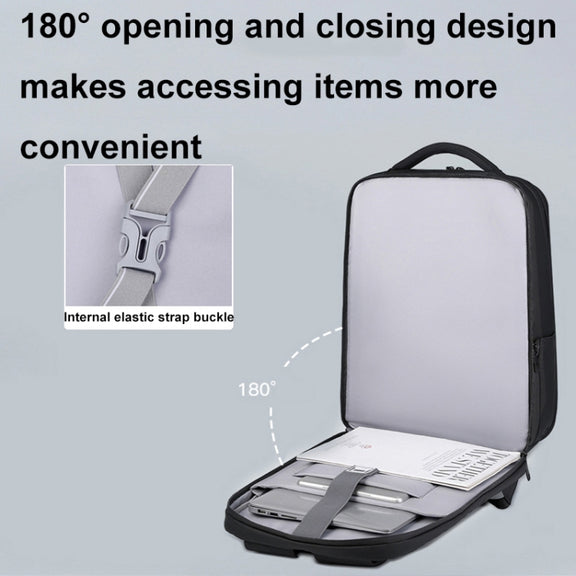 17 inch Password Lock Large Capacity Water-resistant Laptop Backpack with USB Port(Dark Gray)