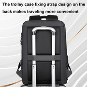17 inch Password Lock Large Capacity Water-resistant Laptop Backpack with USB Port(Dark Gray)
