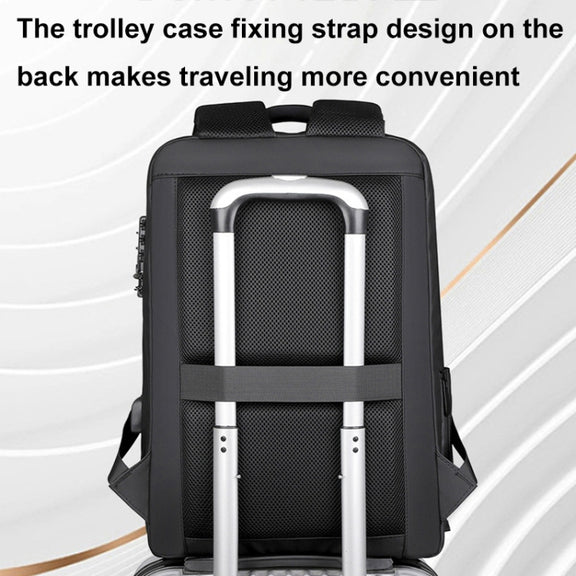 17 inch Password Lock Large Capacity Water-resistant Laptop Backpack with USB Port(Dark Gray)