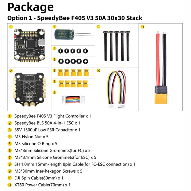 SpeedyBee BLS 50A 4-in-1 ESC 3-6S Lipo Barometer For RC Drone