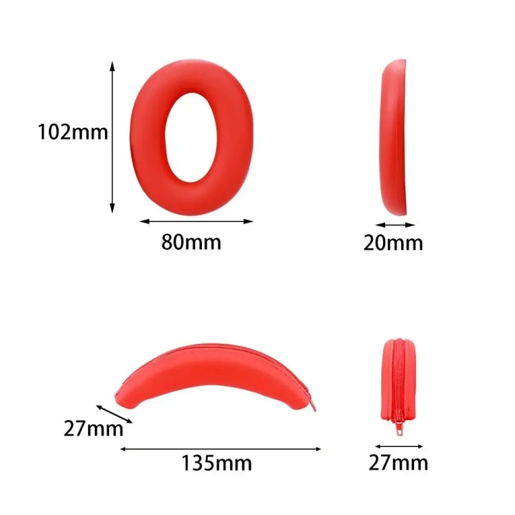 For Sony ULT Wear WH-Ult900N Headset 1pair Silicone Ear Pads Cushion Cover(Red)