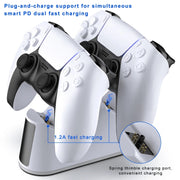 For PS5 Handle Charger Colorful Grip Double Fast Charging LED Lamp Seat Charger