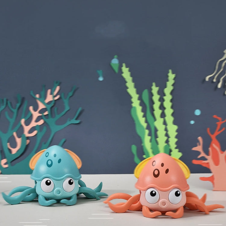 Children Electrical Sensor Octopus Toy Automatic Obstacle Avoidance Sound Light Crawling Quirky Toy(Pink)