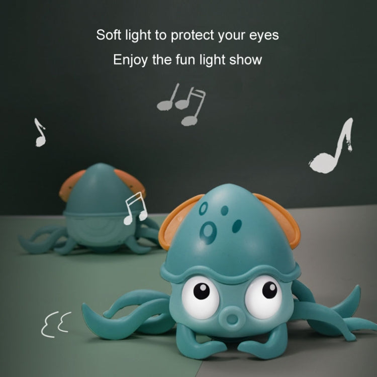 Children Electrical Sensor Octopus Toy Automatic Obstacle Avoidance Sound Light Crawling Quirky Toy(Pink)