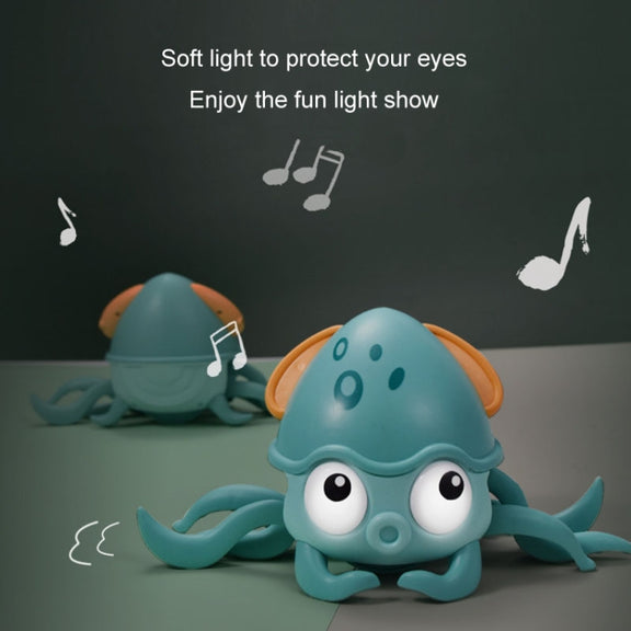 Children Electrical Sensor Octopus Toy Automatic Obstacle Avoidance Sound Light Crawling Quirky Toy(Pink)