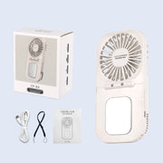 USB Charging Folding Outdoor Handheld Mini Cold Compress Fan Desktop Cooling Fan(White)
