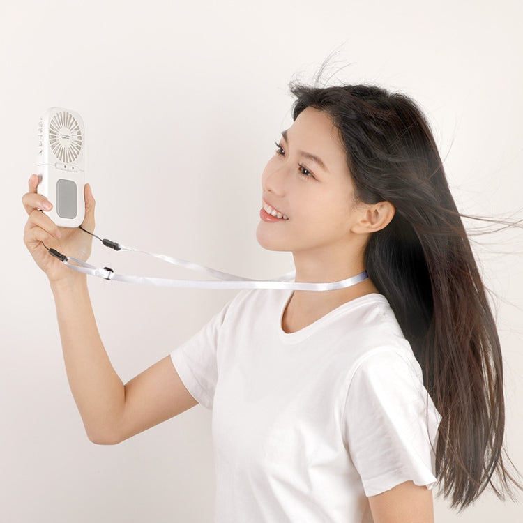USB Charging Folding Outdoor Handheld Mini Cold Compress Fan Desktop Cooling Fan(White)