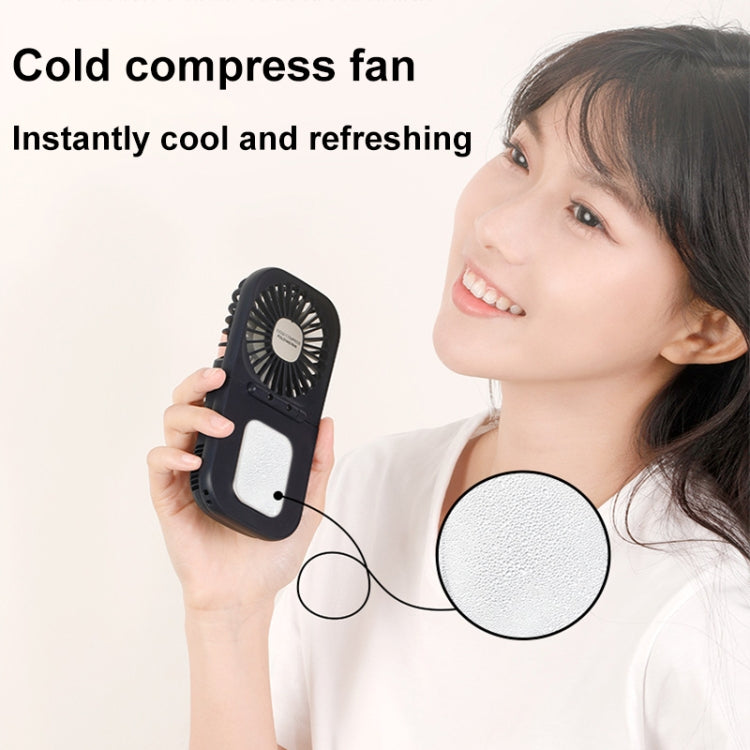 USB Charging Folding Outdoor Handheld Mini Cold Compress Fan Desktop Cooling Fan(White)