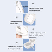 USB Charging Folding Outdoor Handheld Mini Cold Compress Fan Desktop Cooling Fan(White)