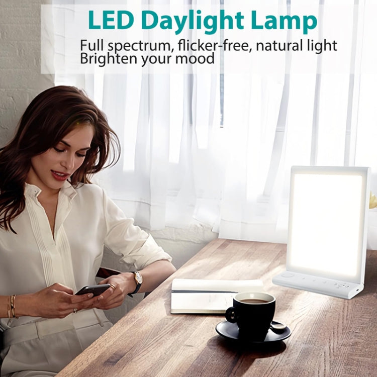 SAD White Noise Phototherapy Lamp Smart Emotional Night Light Music Decompression Therapy Light With Type-C Line+UK Plug