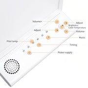 SAD White Noise Phototherapy Lamp Smart Emotional Night Light Music Decompression Therapy Light With Type-C Line+UK Plug