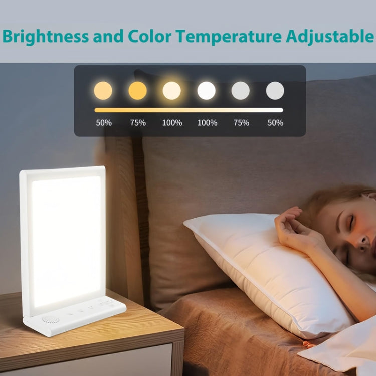SAD White Noise Phototherapy Lamp Smart Emotional Night Light Music Decompression Therapy Light With Type-C Line+US Plug