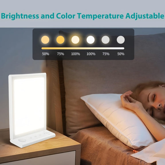 SAD White Noise Phototherapy Lamp Smart Emotional Night Light Music Decompression Therapy Light With Type-C Line+UK Plug
