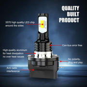 2pcs H11B 3570 2LED 80W Car Headlight Bulbs High Bright Fog Lights(White)