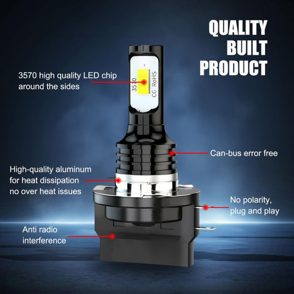 2pcs H11B 3570 2LED 80W Car Headlight Bulbs High Bright Fog Lights(White)