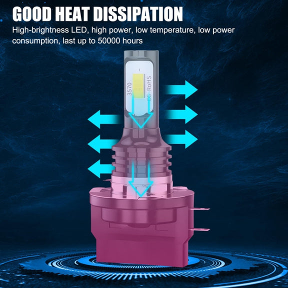 2pcs H11B 3570 2LED 80W Car Headlight Bulbs High Bright Fog Lights(White)