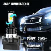 2pcs H11B 3570 2LED 80W Car Headlight Bulbs High Bright Fog Lights(White)