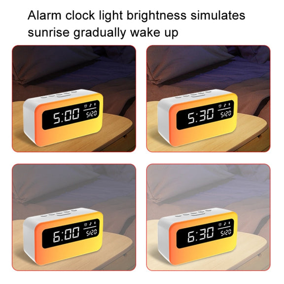 JSK-L30 Bluetooth Speaker Atmosphere Alarm Clock Regularly Wake Up APP Smart Home Charging Night Light(White)