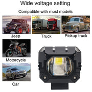 Motorcycle Strong Light With Lens Spotlight Electrical Bike Conversion Spotlight Paving Light(White And Yellow Dual Light)