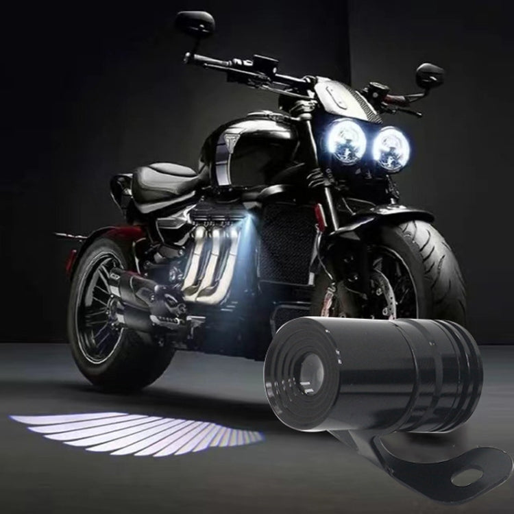 1pair Motorcycle Angel Wings Welcome Light LED Chassis Modified Wings Projector Light(Red)