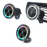 Magsafe 15W Magnetic Colorful Light Wireless Charging Mobile Phone Holder, Color: A9 Air Outlet Dark Gray