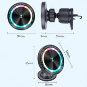 Magsafe 15W Magnetic Colorful Light Wireless Charging Mobile Phone Holder, Color: A9 Air Outlet Dark Gray