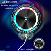 Magsafe 15W Magnetic Colorful Light Wireless Charging Mobile Phone Holder, Color: A9 Air Outlet Dark Gray