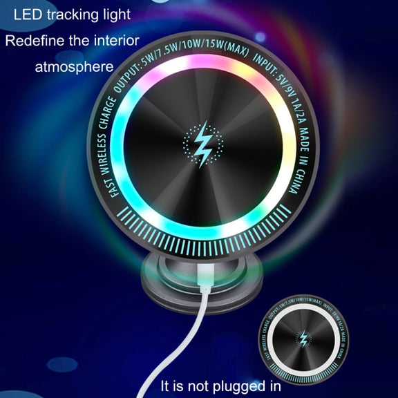 Magsafe 15W Magnetic Colorful Light Wireless Charging Mobile Phone Holder, Color: A9 Adhesive Dark Gray