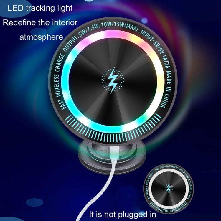 Magsafe 15W Magnetic Colorful Light Wireless Charging Mobile Phone Holder, Color: A9 Adhesive Dark Gray