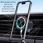 Magsafe 15W Magnetic Colorful Light Wireless Charging Mobile Phone Holder, Color: A9 Adhesive Dark Gray