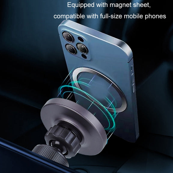 Magsafe 15W Magnetic Colorful Light Wireless Charging Mobile Phone Holder, Color: A9 Adhesive Dark Gray