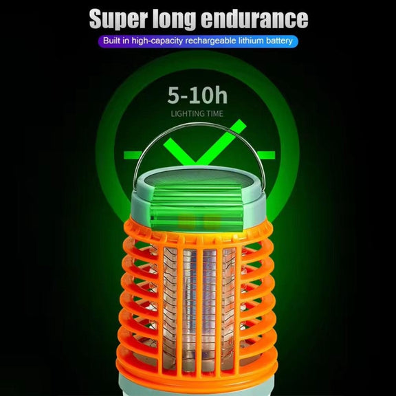 E-SMARTER W890-1 Solar LED Electric Shock Mosquito Light Outdoor USB Rechargeable Lighting Mosquito Trap(Blue)