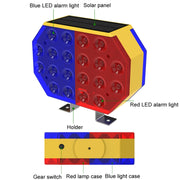 C1A Solar Powered Double Sided LED Barricade Light Traffic Signal Red And Blue Strobe Road Warning Lights