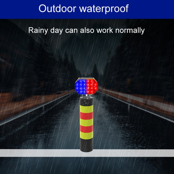 C1A Solar Powered Double Sided LED Barricade Light Traffic Signal Red And Blue Strobe Road Warning Lights