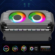 Desktop ARGB Memory Cooler PWM Temperature Control Dual Fan, For DDR / DDR2 / DDR3 / DDR4 / DDR5(White)
