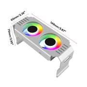 Desktop ARGB Memory Cooler PWM Temperature Control Dual Fan, For DDR / DDR2 / DDR3 / DDR4 / DDR5(White)