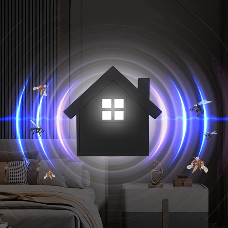 LJ-MWQ USB Plug Ultrasonic Night Light Mosquito Repellent Household Indoor Mosquito Repellent Lamp(Black)