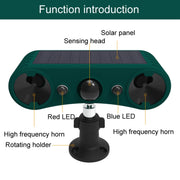 N911W Solar Powered Mouse Repeller Alarm Infrared Sensor Animal Repellent(Green)