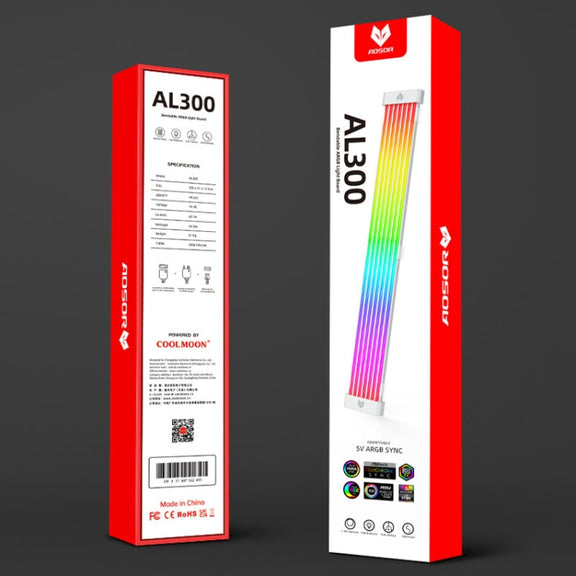AOSOR AL300 Computer Glow Line ARGB Neon Cable Motherboard Chassis Light Strip Light Board Decoration(White)