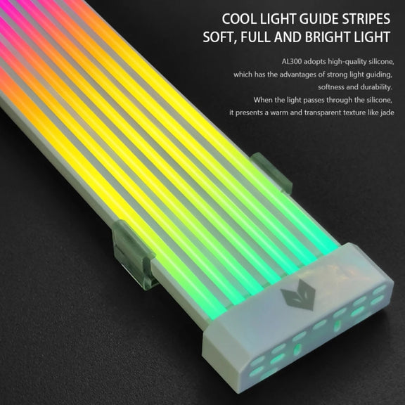 AOSOR AL300 Computer Glow Line ARGB Neon Cable Motherboard Chassis Light Strip Light Board Decoration(White)