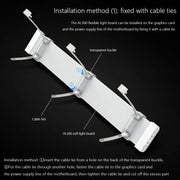 AOSOR AL300 Computer Glow Line ARGB Neon Cable Motherboard Chassis Light Strip Light Board Decoration(White)