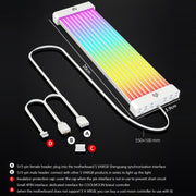 AOSOR Al200 Neon Cable Computer Motherboard Graphics Card Glow Board Power Supply Line Decoration(White)