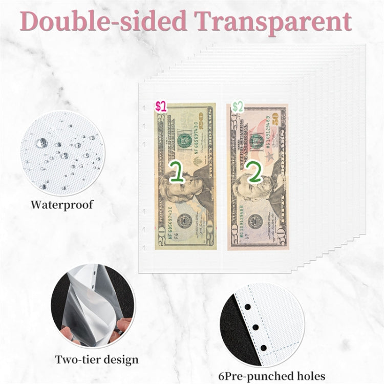25sheets /Set A5 6 Holes Save Money Challenge Envelopes Replacement Inner Page, Spec: Set 3