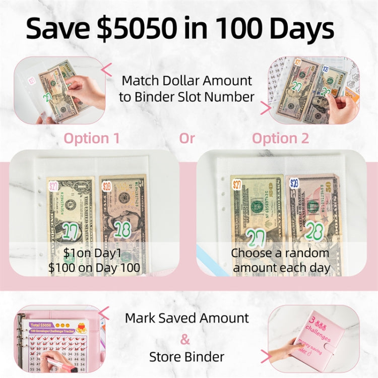 25sheets /Set A5 6 Holes Save Money Challenge Envelopes Replacement Inner Page, Spec: Set 3
