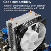 COOLMOON Frost Double Copper Tube CPU Fan Desktop PC Illuminated Silent AMD Air-Cooled Cooler, Style: P22 Streamline Edition Double Fan