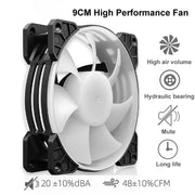 COOLMOON Frost Double Copper Tube CPU Fan Desktop PC Illuminated Silent AMD Air-Cooled Cooler, Style: P22 Streamline Edition Double Fan