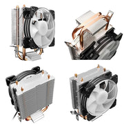 COOLMOON Frost Double Copper Tube CPU Fan Desktop PC Illuminated Silent AMD Air-Cooled Cooler, Style: P2 Magic Moon Edition Single Fan