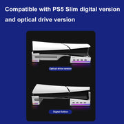 For Sony PS5 Slim IPEGA PG-P5S021 RGB Light Host Horizontal Stand With 4 USB HUBs, Color: White